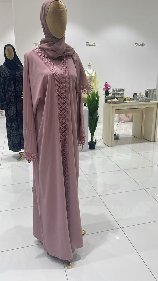 🌸 Elegant Pink Abaya – Premium Nida Fabric | Free Delivery & Cash on Delivery